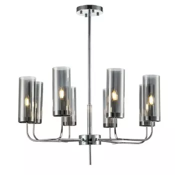 Светильник на штанге Indigo, 13014/8R Chrome. 8х40Вт, E14, 740х740х485/800 мм, цвет дымчатый