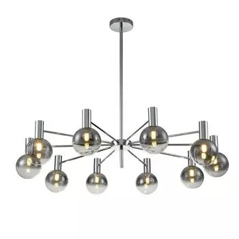 Светильник на штанге Indigo, 13015/10R Chrome. 10х25Вт, G9, 1000х1000х222/1200 мм, цвет дымчатый