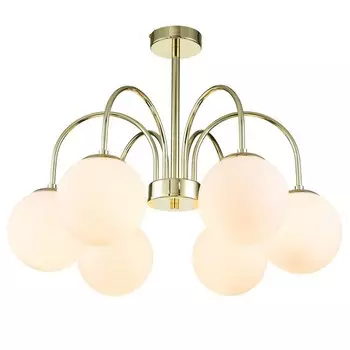 Светильник на штанге Indigo, 13017/6R Gold. 6х40Вт, E14, 600х600х450 мм, цвет матовый белый