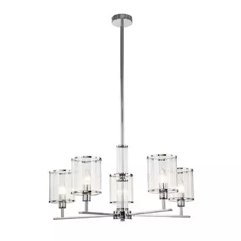 Светильник на штанге Indigo, 13022/5R Chrome. 5х60Вт, E14, 710х710х550/950 мм, цвет прозрачный