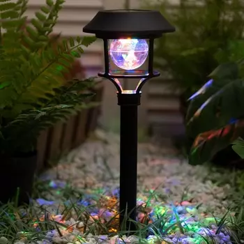 Светильник на солнечной бат. «Еврогарант», «Фонарь диско» 1244 см, IP44, 6 LED, 2 режима, свечение RGB