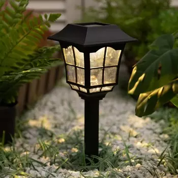 Светильник на солнечной батарее "Еврогарант", "Фонарь" 10.5x37 см, IP44, 1 LED, Т/БЕЛЫЙ