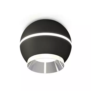 Светильник накладной Ambrella light, XS1102011, MR16 GU5.3 LED 3W, 4200K, цвет чёрный песок, серебро