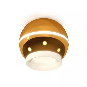 Светильник накладной Ambrella light, XS1105030, MR16 GU5.3 LED 3W, 4200K, цвет золото жёлтое, белый матовый