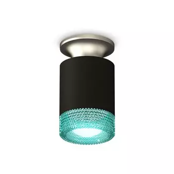 Светильник накладной Ambrella light, XS6302142, MR16 GU5.3 LED 10 Вт, цвет чёрный песок, хром матовый, голубой