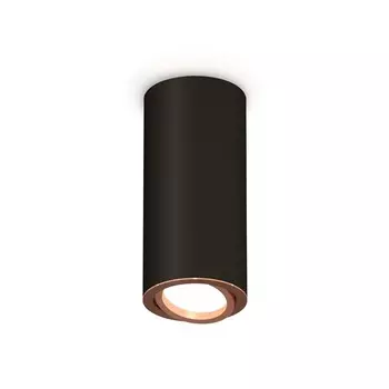 Светильник накладной Ambrella light, XS7443005, MR16 GU5.3, GU10 LED 10 Вт, цвет чёрный песок, золото розовое
