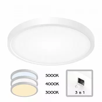 Светильник накладной Citilux «Бейсик» CL738240V, 30х30 см, 1х24Вт, LED, цвет черный