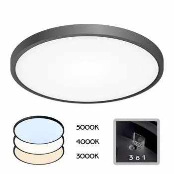 Светильник накладной Citilux «Бейсик» CL738321V, 40х40х2,5 см, 1х32Вт, LED, цвет черный