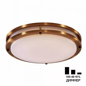 Светильник накладной Citilux «Бостон» CL709503N, 45,5х45,5х7,5 см, 1х50Вт, LED, цвет коричневый