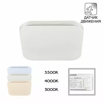 Светильник накладной Citilux «Симпла» CL714K24SV, 28,5х28,5х6,5 см, 1х24Вт, LED, цвет белый