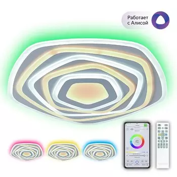 Светильник накладной Citilux «Триест Смарт» CL737A55E 62х62х7,7 см, 1х115Вт, LED, цвет белый