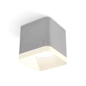 Светильник накладной с акрилом Ambrella light, XS7807010, MR16 GU5.3, GU10 LED 10 Вт, цвет серый песок, белый матовый