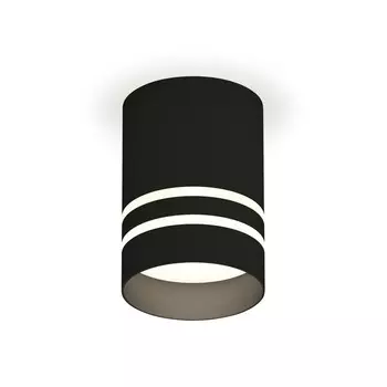 Светильник накладной с акрилом Ambrella light, XS7402032, MR16 GU5.3, GU10 LED 10 Вт, цвет чёрный песок, белый матовый