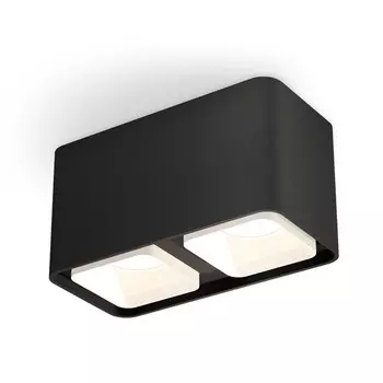 Светильник накладной с акрилом Ambrella light, XS7851021, MR16 GU5.3, GU10 LED 10 Вт, цвет чёрный песок, белый матовый
