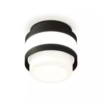 Светильник накладной с акрилом Ambrella light, XS8420001, GX53 LED 12 Вт, цвет чёрный песок, белый матовый