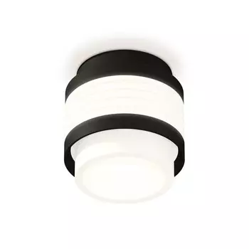 Светильник накладной с акрилом Ambrella light, XS8432001, GX53 LED 12 Вт, цвет чёрный песок, белый матовый