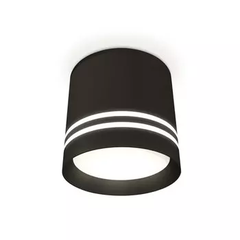 Светильник накладной с акрилом Ambrella light, XS8111007, GX53 LED 12 Вт, цвет чёрный песок, белый матовый