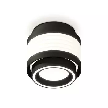 Светильник накладной с акрилом Ambrella light, XS8432002, GX53 LED 12 Вт, цвет чёрный песок, белый матовый