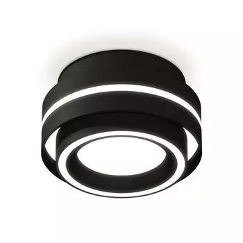 Светильник накладной с акрилом Ambrella light, XS8414003, GX53 LED 12 Вт, цвет чёрный песок, белый матовый