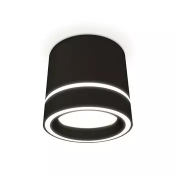 Светильник накладной с акрилом Ambrella light, XS8111004, GX53 LED 12 Вт, цвет чёрный песок, белый матовый