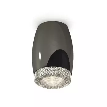 Светильник накладной с композитным хрусталём Ambrella light, XS1123010, MR16 GU5.3 LED 10 Вт, цвет чёрный хром, прозрачный