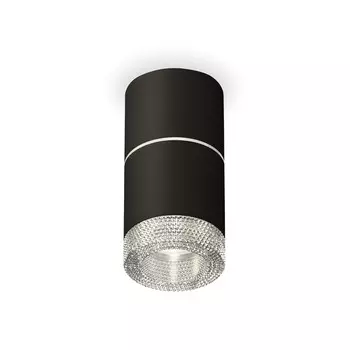 Светильник накладной с композитным хрусталём Ambrella light, XS7402142, MR16 GU5.3 LED 10 Вт, цвет чёрный песок, прозрачный