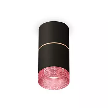 Светильник накладной с композитным хрусталём Ambrella light, XS7402202, MR16 GU5.3 LED 10 Вт, цвет чёрный песок, розовый