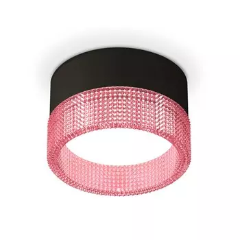 Светильник накладной с композитным хрусталём Ambrella light, XS8102032, GX53 LED 12 Вт, цвет чёрный песок, розовый