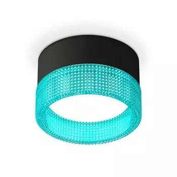 Светильник накладной с композитным хрусталём Ambrella light, XS8102033, GX53 LED 12 Вт, цвет чёрный песок, голубой