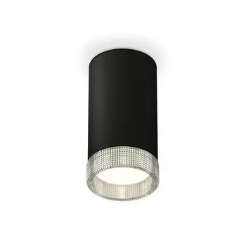 Светильник накладной с композитным хрусталём Ambrella light, XS8162010, GX53 LED 12 Вт, цвет чёрный песок, прозрачный