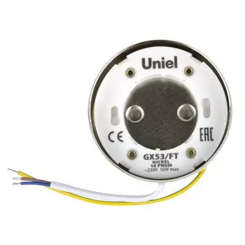 Светильник накладной Uniel, GX53, IP20, 25 мм, цвет никелевый