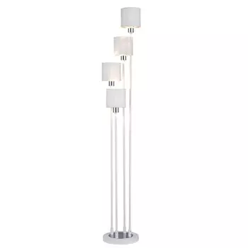 Светильник напольный Escada, 1109/4 White/Silver. 1х40Вт, E14, 250х250х1400 мм, цвет белый/серебро
