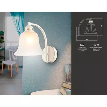 Светильник настенный Ambrella light, Traditional, TR3052, 1хE27, цвет белый, золото