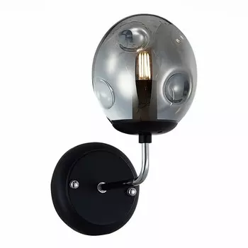 Светильник настенный Evoluce. SLE106001-01. Marea. 1х40 Вт, E14, 14х27 см, цвет хром, чёрный