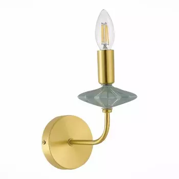 Светильник настенный Evoluce. SLE1117-201-01. Attic. 1х40 Вт, E14, 11х21 см, цвет золотистый