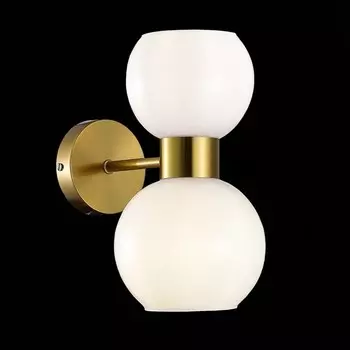 Светильник настенный Evoluce. SLE1138-301-02. Thonet. 2х60 Вт, E27, 15х29 см, цвет латунь