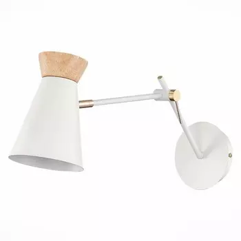 Светильник настенный Evoluce. SLE1252-501-01. Alfeo. 1х60 Вт, E27, 12х30 см, цвет белый, золотистый