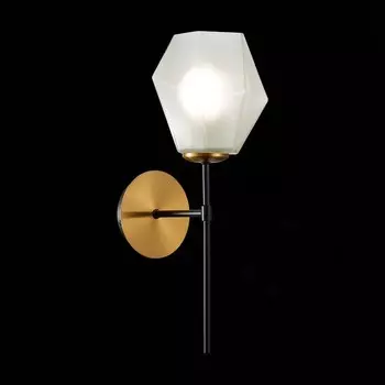 Светильник настенный Evoluce. SLE205101-01. Terramo. 1х60 Вт, E27, 15х41 см, цвет латунь, чёрный