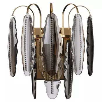 Светильник настенный хрустальный Florin 2xE14 40Вт, размер 15,8x26,7x28,5 см, цвет золото