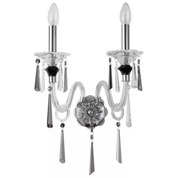 Светильник настенный хрустальный Lussi 2xE14 40Вт, размер 32x22x44 см, цвет хром