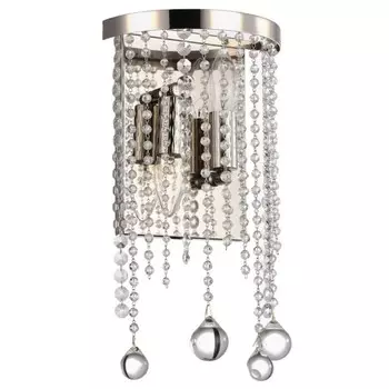 Светильник настенный хрустальный Smira 2xE14 40Вт, размер 20x11,5x31 см, цвет никель