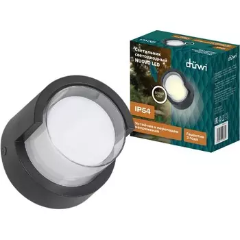 Светильник настенный накладной Duwi NUOVO 165x165x86мм 6Вт пластик 4200К IP 54 черный