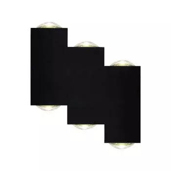 Светильник настенный уличный Escada, 30005W/01LED. 1х6Вт, LED, 510Лм, 3000KК, 120х120х35 мм, цвет чёрный
