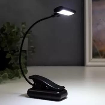 Лампа для чтения на прищепке16430/1 LED от батареек 3ААА черный 7х4,5х31 см RISALUX