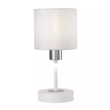 Светильник настольный Escada, 1109/1 White/Silver. 1х40Вт, E14, 120х120х250 мм, цвет белый/серебро