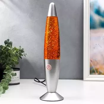 Лава-лампа металл, стекло, воск "Лава. Блёстки" Е14 25-35W золото 348.58.5 см RISALUX