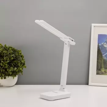 Светильник настольный с подставкой под телефон «Дуо» 8 Вт LED USB 2700-6500К белый
