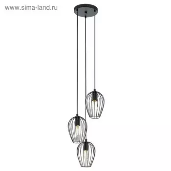 Светильник NEWTOWN 3x60Вт E27 черный 38x38x110см