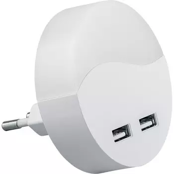 Светильник-ночник c USB выходами 0,45Вт, 6,5x6,5x5 см