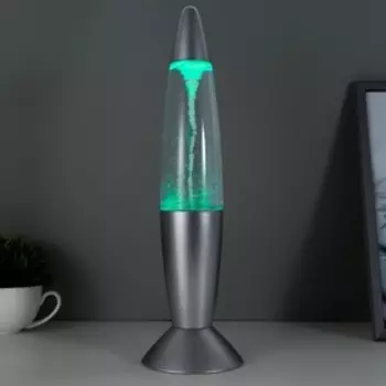 Светильник ночник Лава «Смерч» серебро 35.5 см